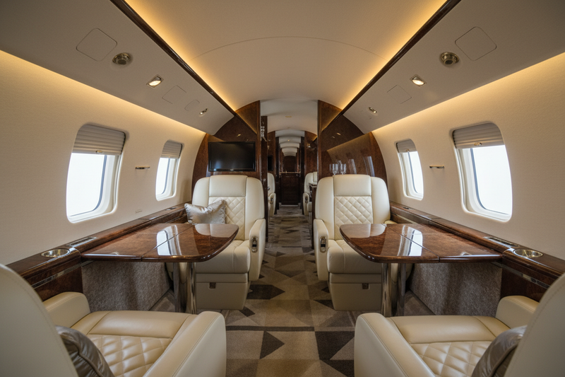 Premium private jet interior